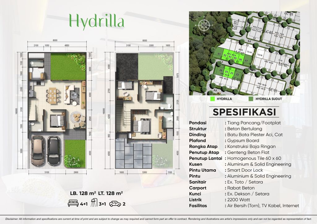 foto denah rumah tipe Hydrilla Sudut perumahan CitraGarden BMW
