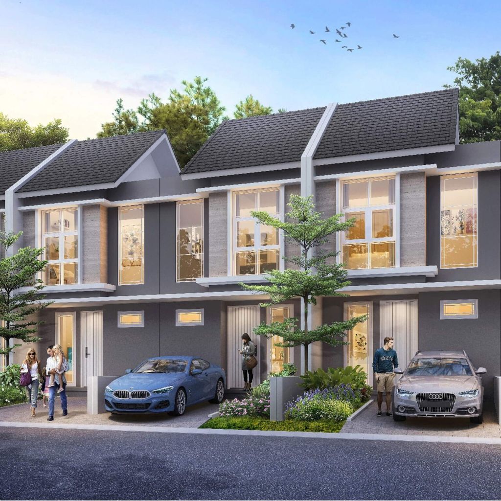 foto tampak rumah tipe Hazel perumahan CITRALAND THE GREENLAKE SURABAYA
