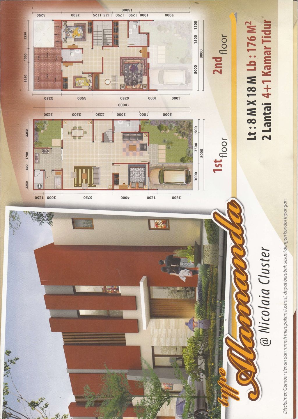 foto tampak rumah tipe ALAMANDA perumahan CASA JARDIN RESIDENCE