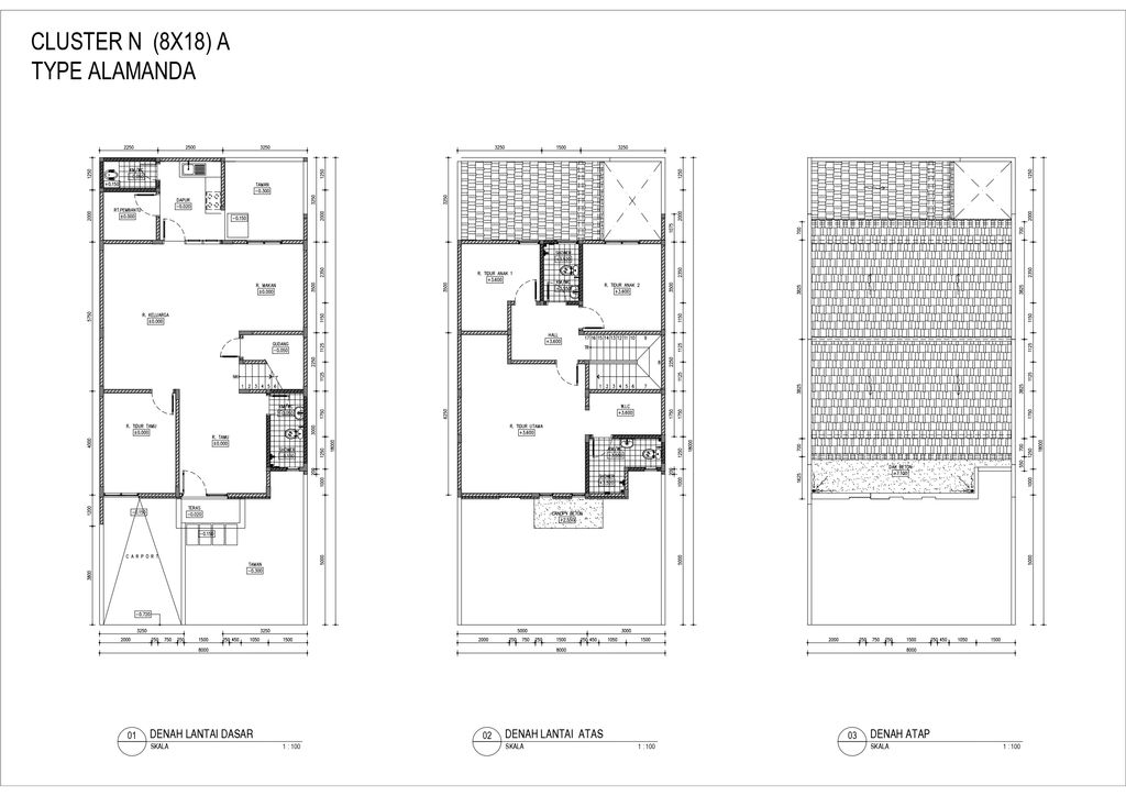 foto denah rumah tipe ALAMANDA perumahan CASA JARDIN RESIDENCE