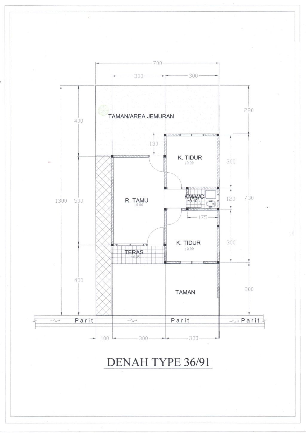 foto denah rumah tipe 36 perumahan Tongam Residence