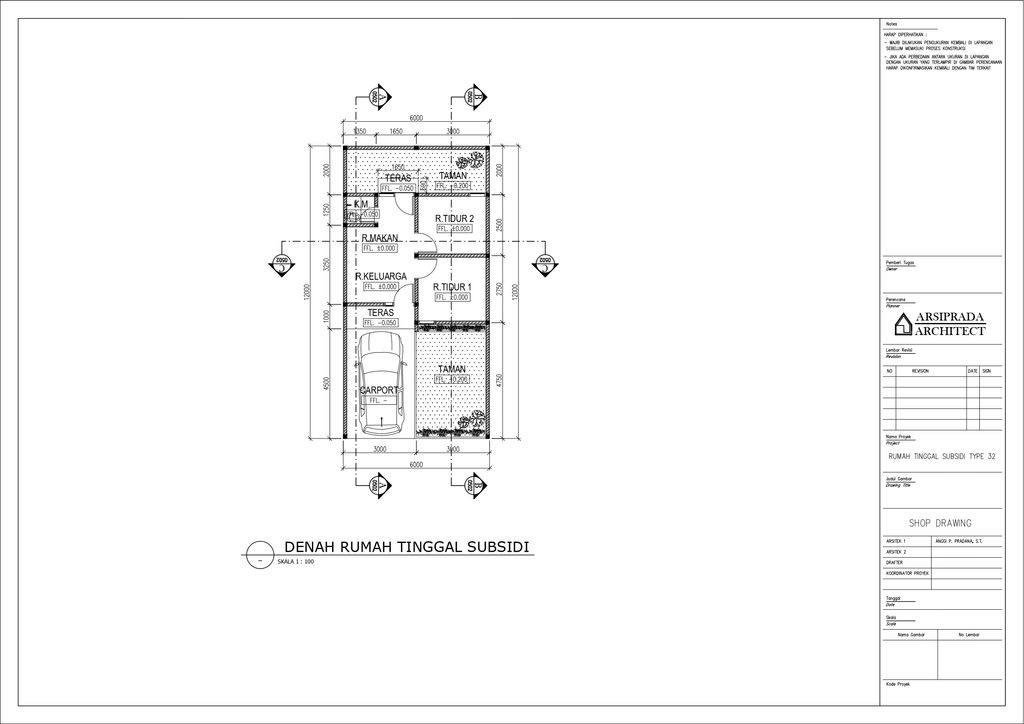 foto denah rumah tipe 30/72 perumahan NEW KUTOSARI RESIDENCE