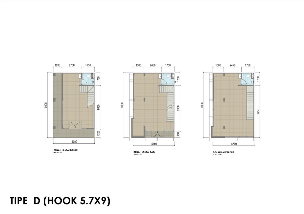 foto denah rumah tipe D (Hook 5.7x9) perumahan Northridge Business Center