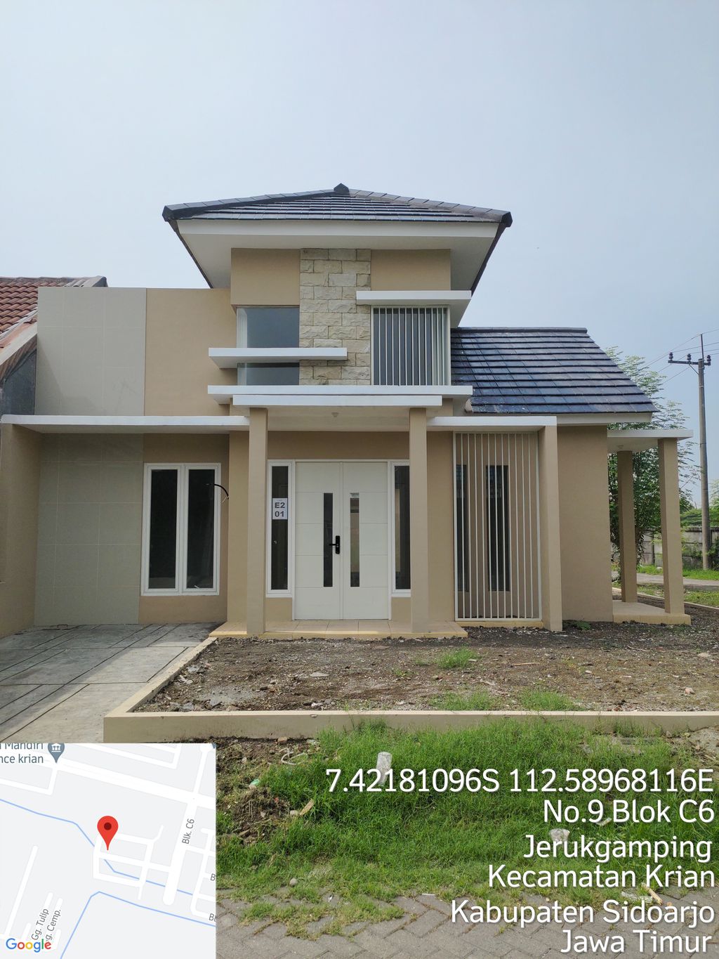 foto tampak rumah tipe DAHLIA 164 perumahan Mandiri Residence