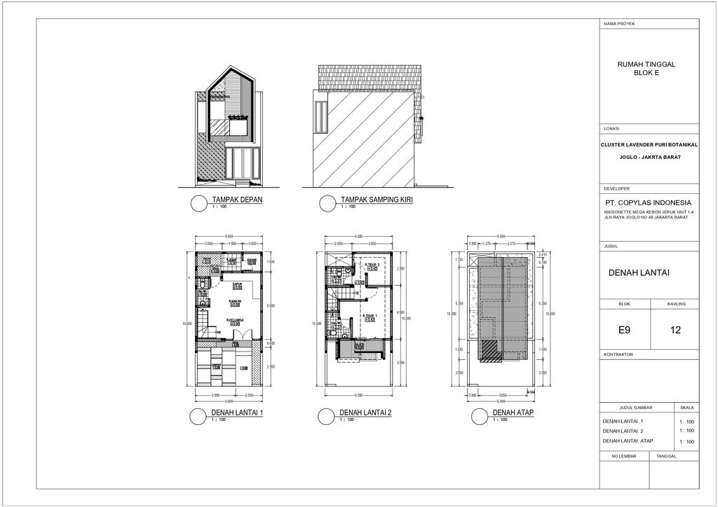 foto denah rumah tipe A1 - LT 50 perumahan PURI BOTANICAL - BLOCK K MAGNOLIA