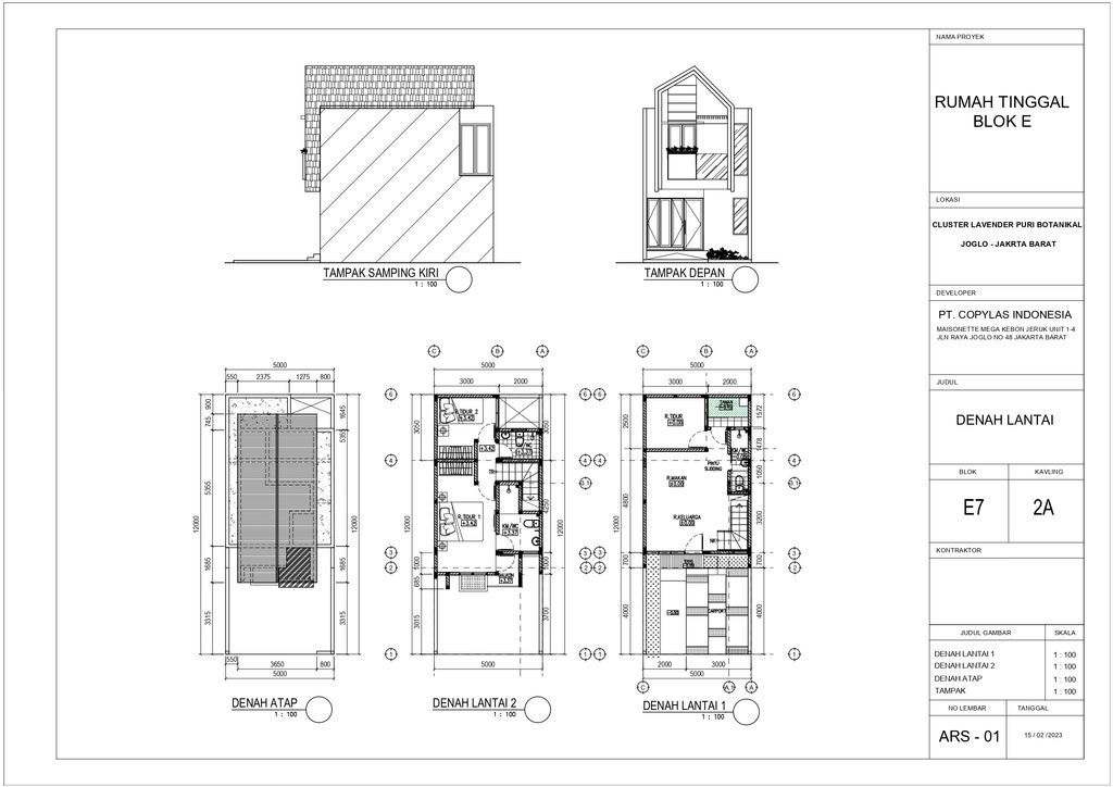 foto denah rumah tipe A2 - LT 60 perumahan PURI BOTANICAL - BLOCK K MAGNOLIA