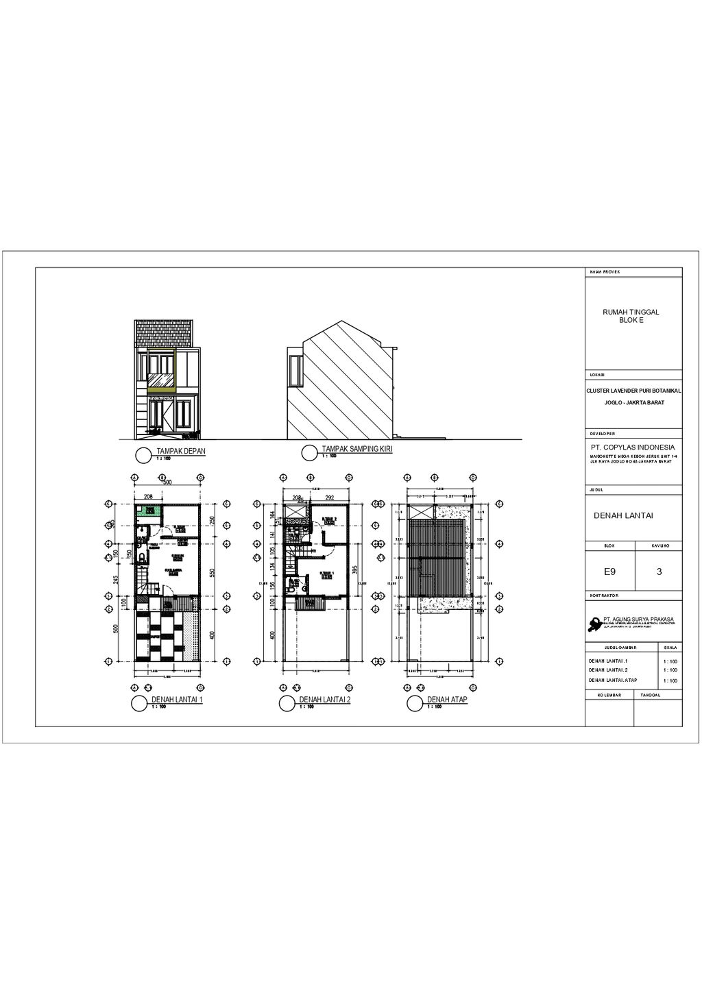 foto denah rumah tipe B - LT 60 perumahan PURI BOTANICAL - BLOCK K MAGNOLIA