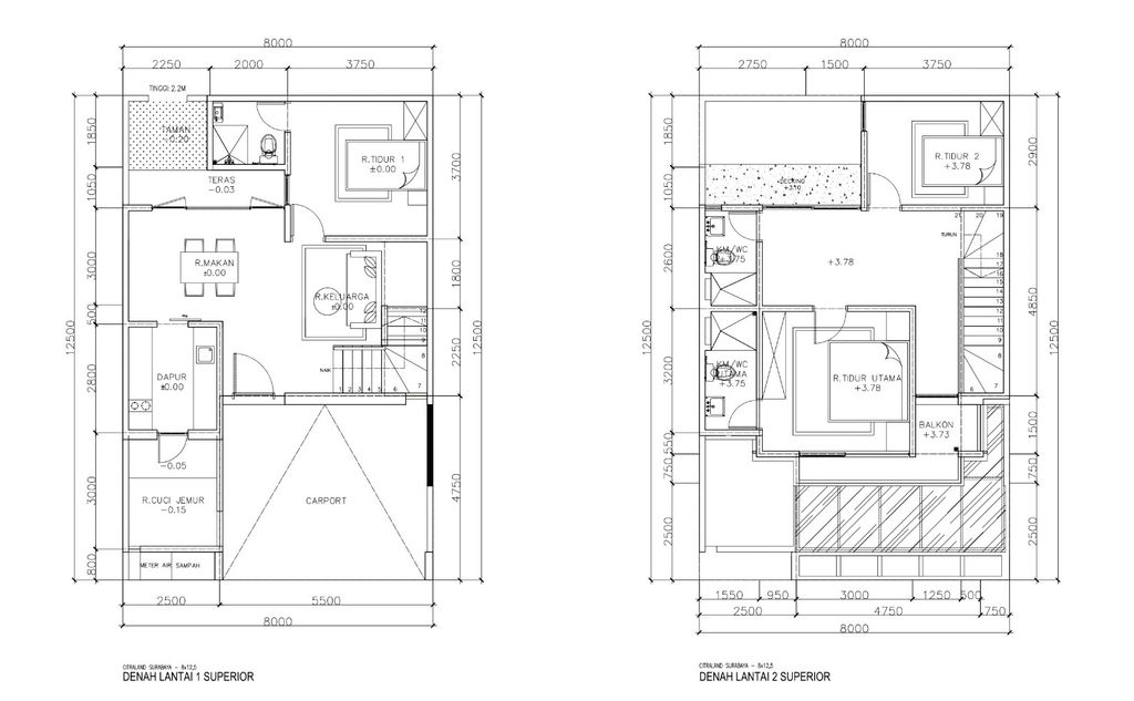 foto denah rumah tipe TANZANITE SUPERIOR - 2023 (UD) perumahan DIAMOND HILL CITRALAND 2