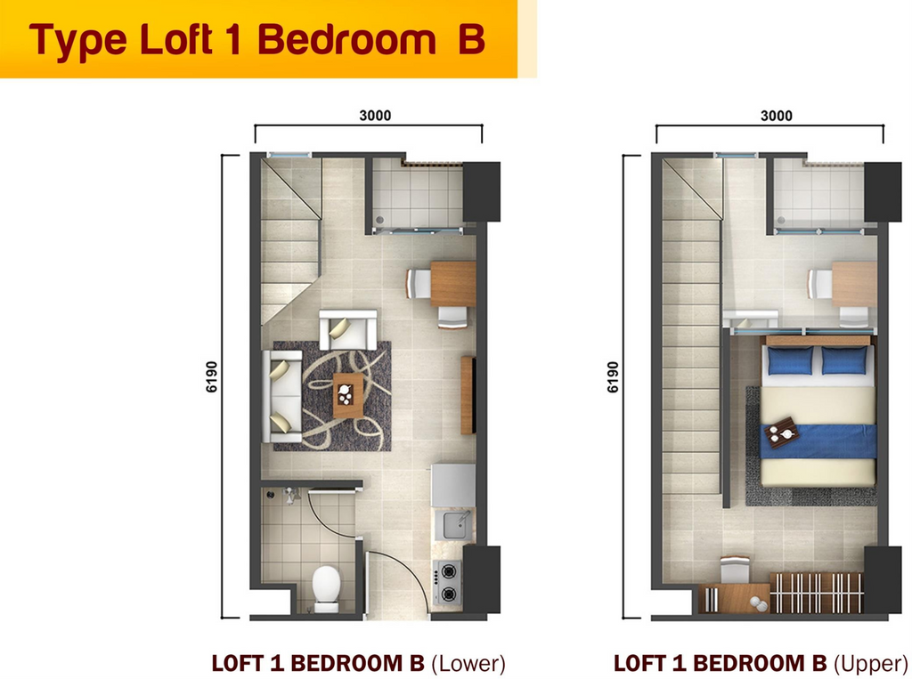 foto denah rumah tipe Loft Studio Kamaya perumahan APARTEMEN AKASA