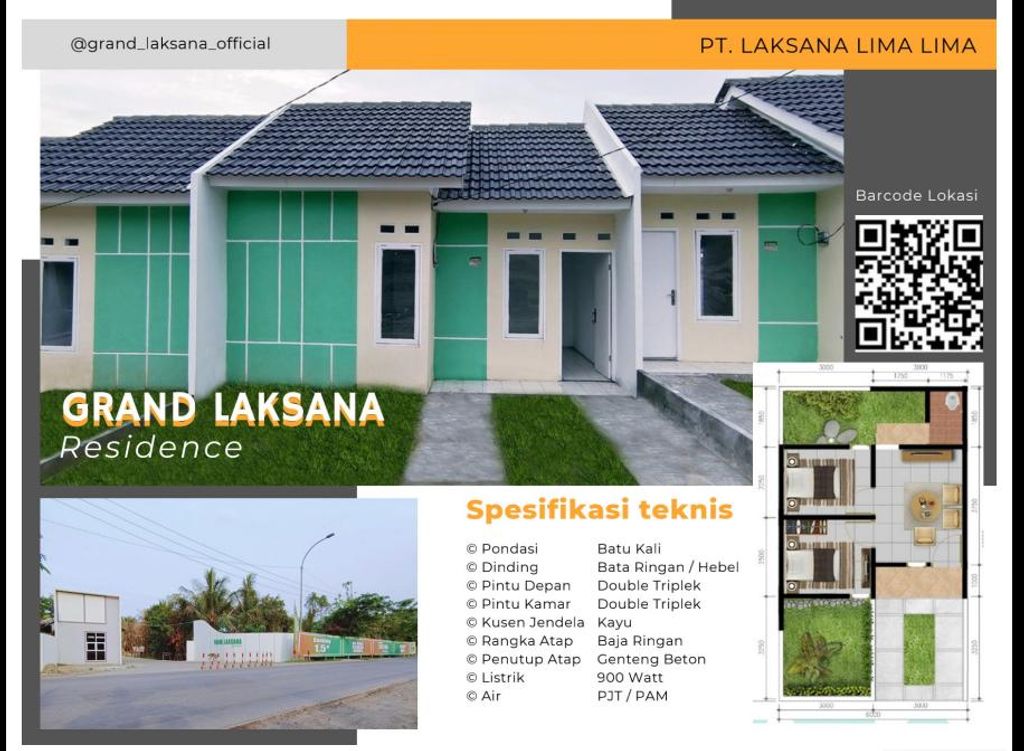 foto tampak rumah tipe NEW  SUBSIDI 30/60 perumahan Grand Laksana Residence