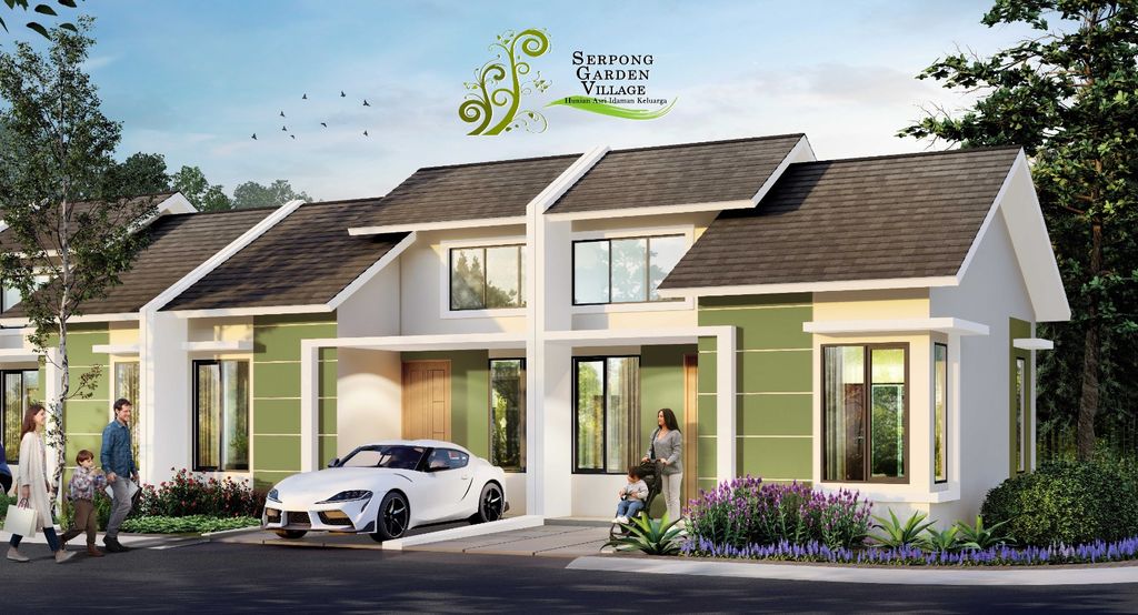 foto tampak rumah tipe IRIS perumahan Serpong Garden Village-Dahlia Extension