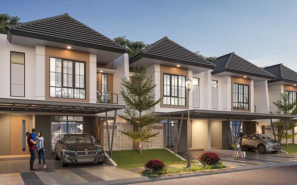 foto tampak rumah tipe IVORY perumahan Metland Transyogi Cibubur