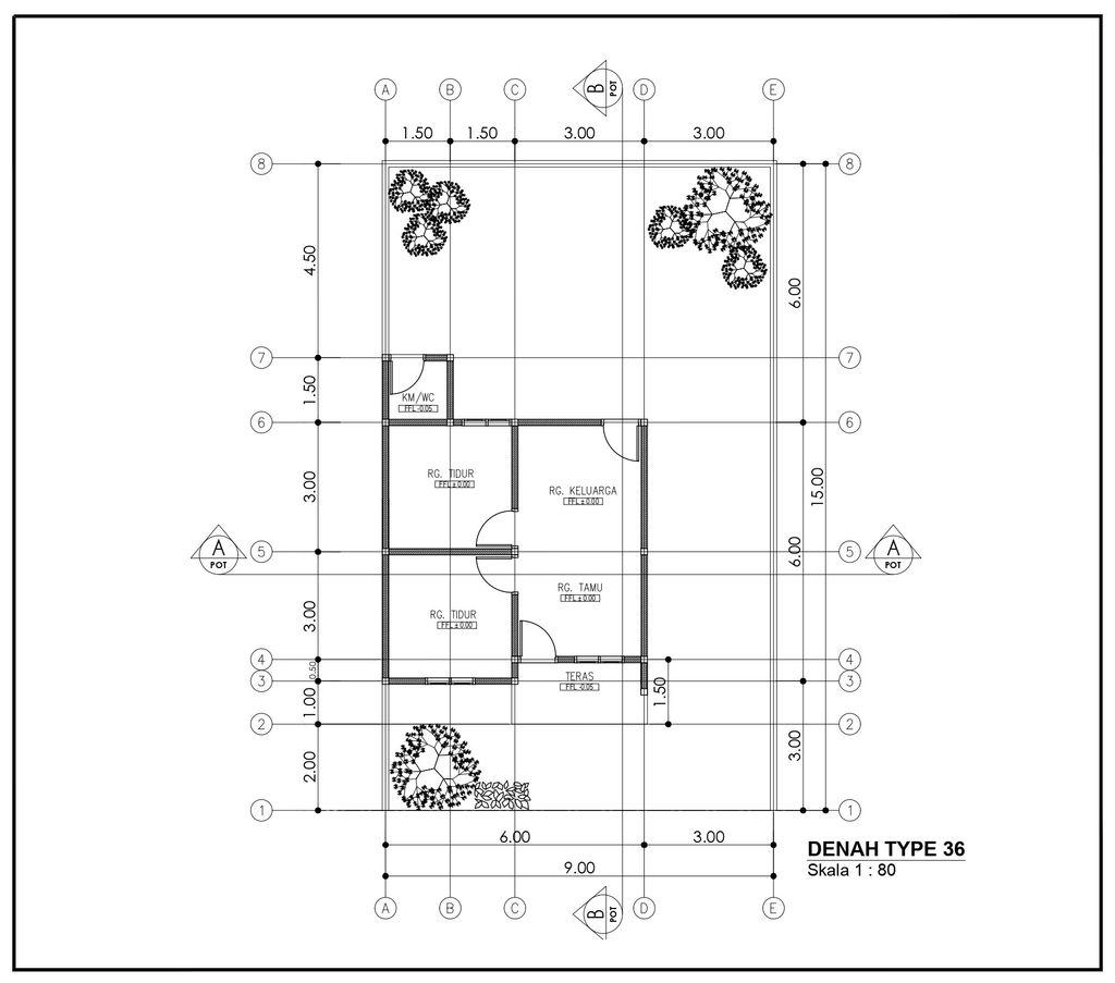 foto denah rumah tipe RST 36/135 M2 perumahan Sansarino Permai Tahap 2