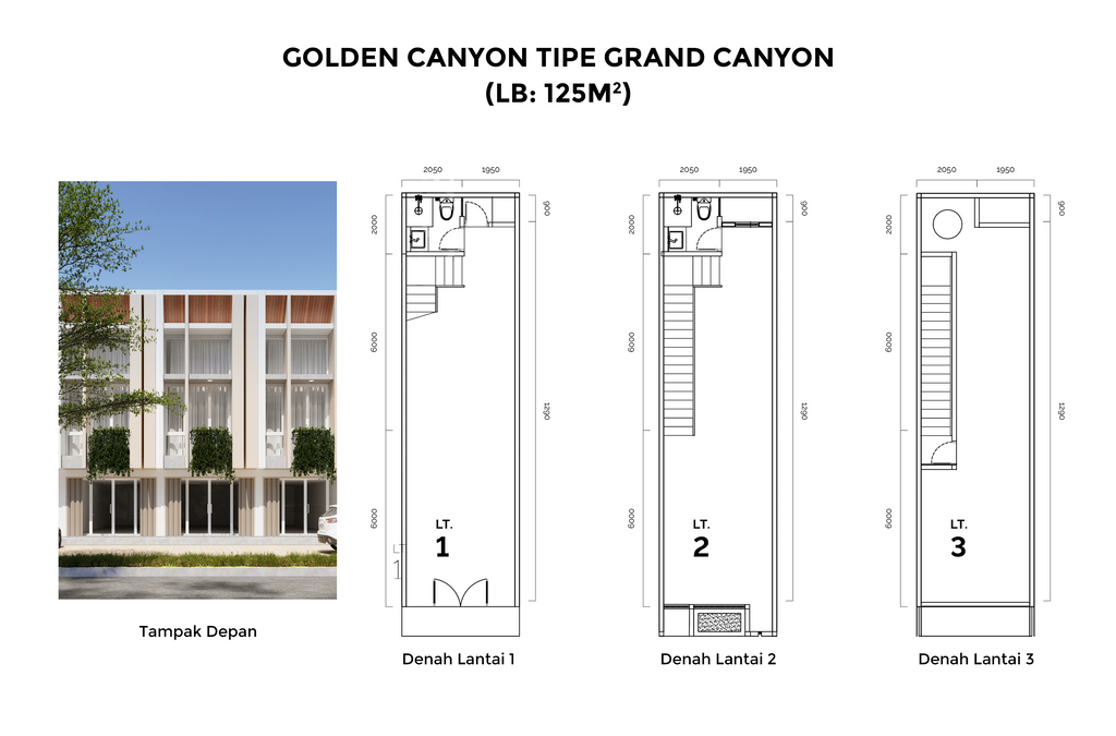 foto denah rumah tipe RUKO perumahan GOLDEN CANYON