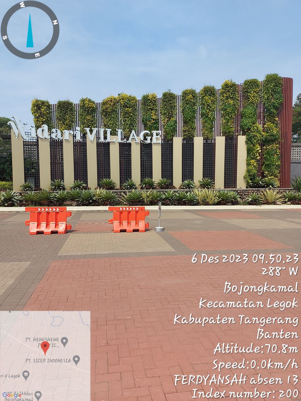 foto gerbang perumahan Widari village tahap 2