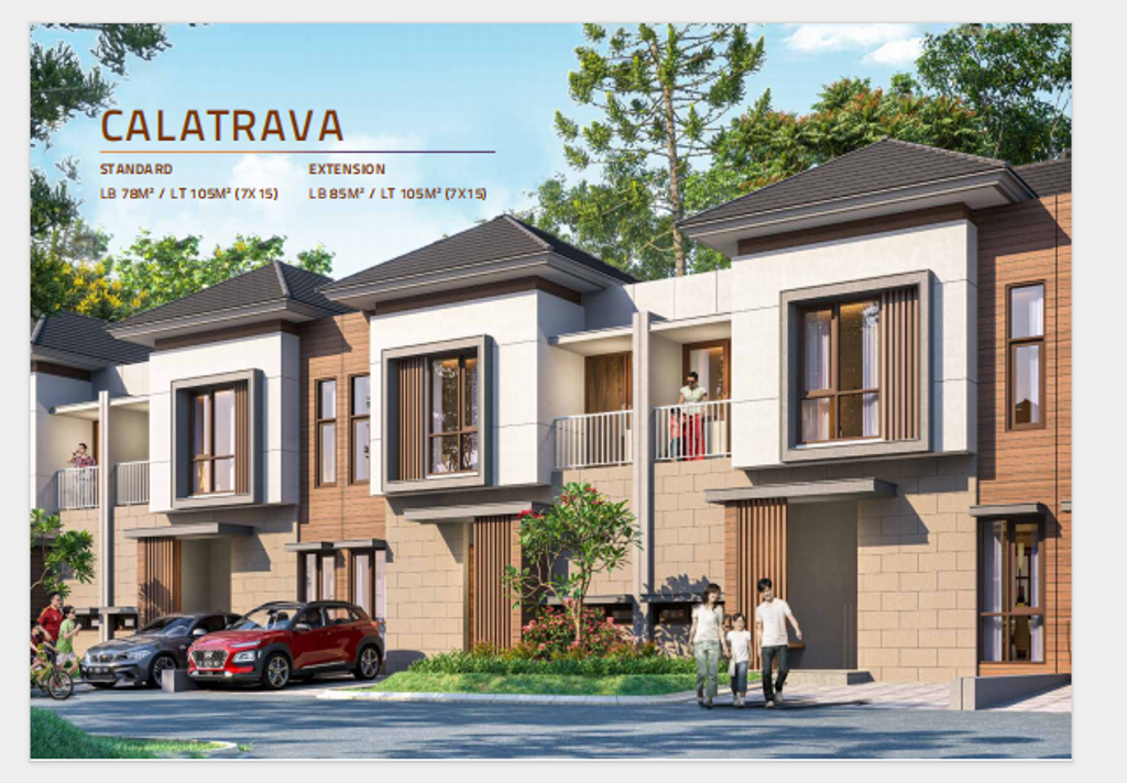 foto tampak rumah tipe Calatrava STD-EXT perumahan CITRA RAYA - CLUSTER ACADEMIA PAVILION