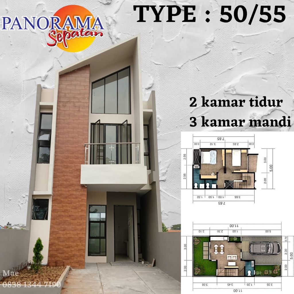foto tampak rumah tipe RUMAH 2 LT 50/55 perumahan PANORAMA SEPATAN 1