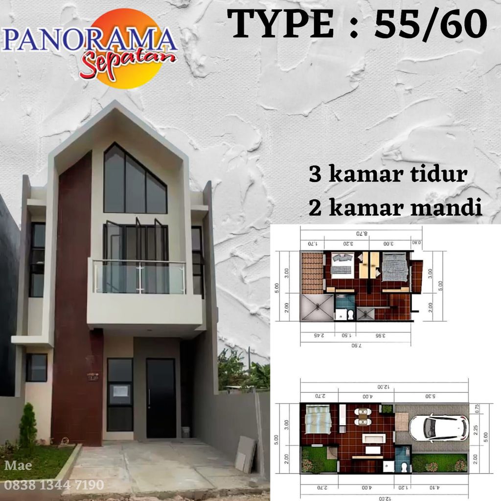 foto tampak rumah tipe RUMAH 2 LT 55/60 perumahan PANORAMA SEPATAN 1