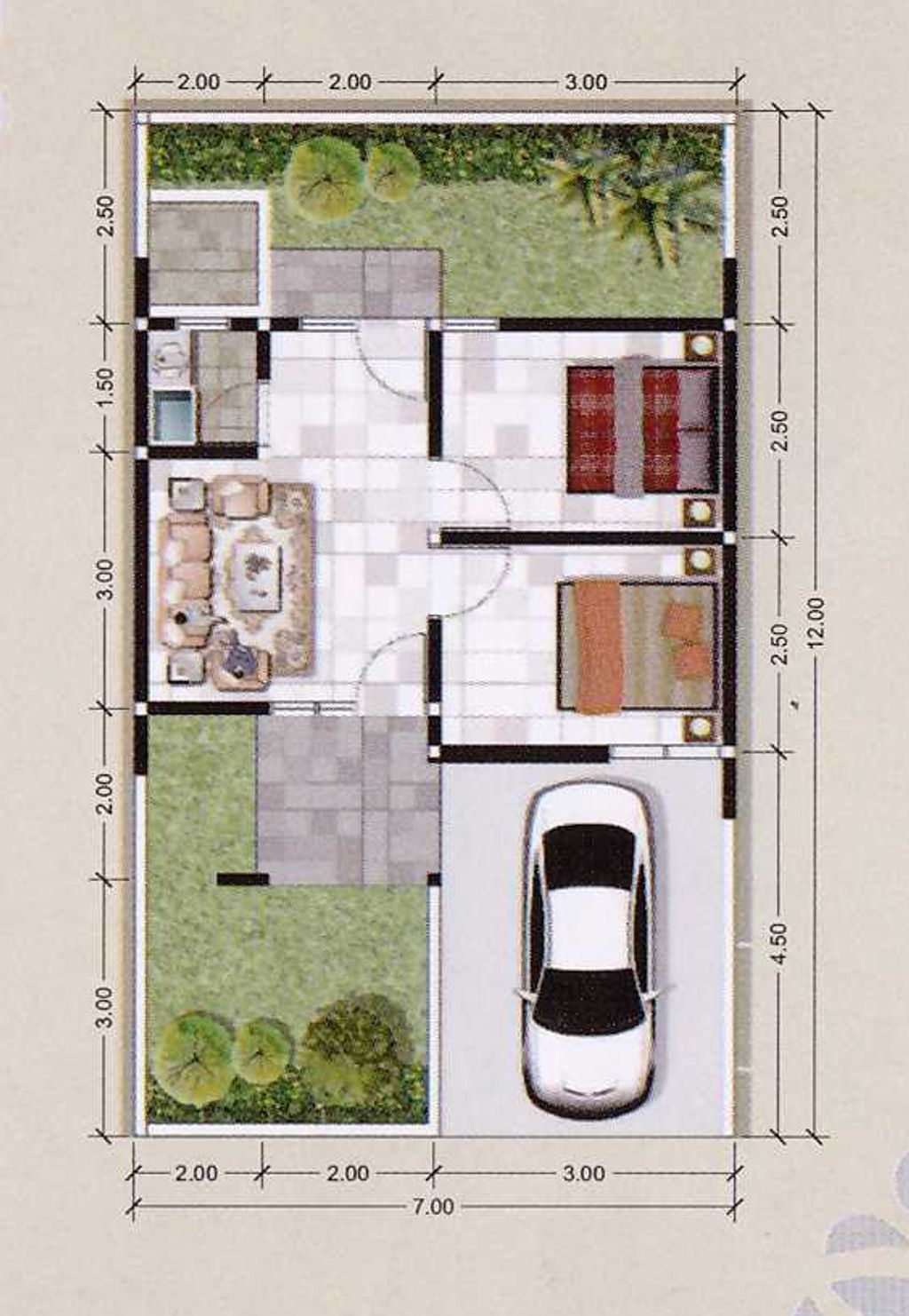 foto denah rumah tipe 36 perumahan Griya Anugerah Residence