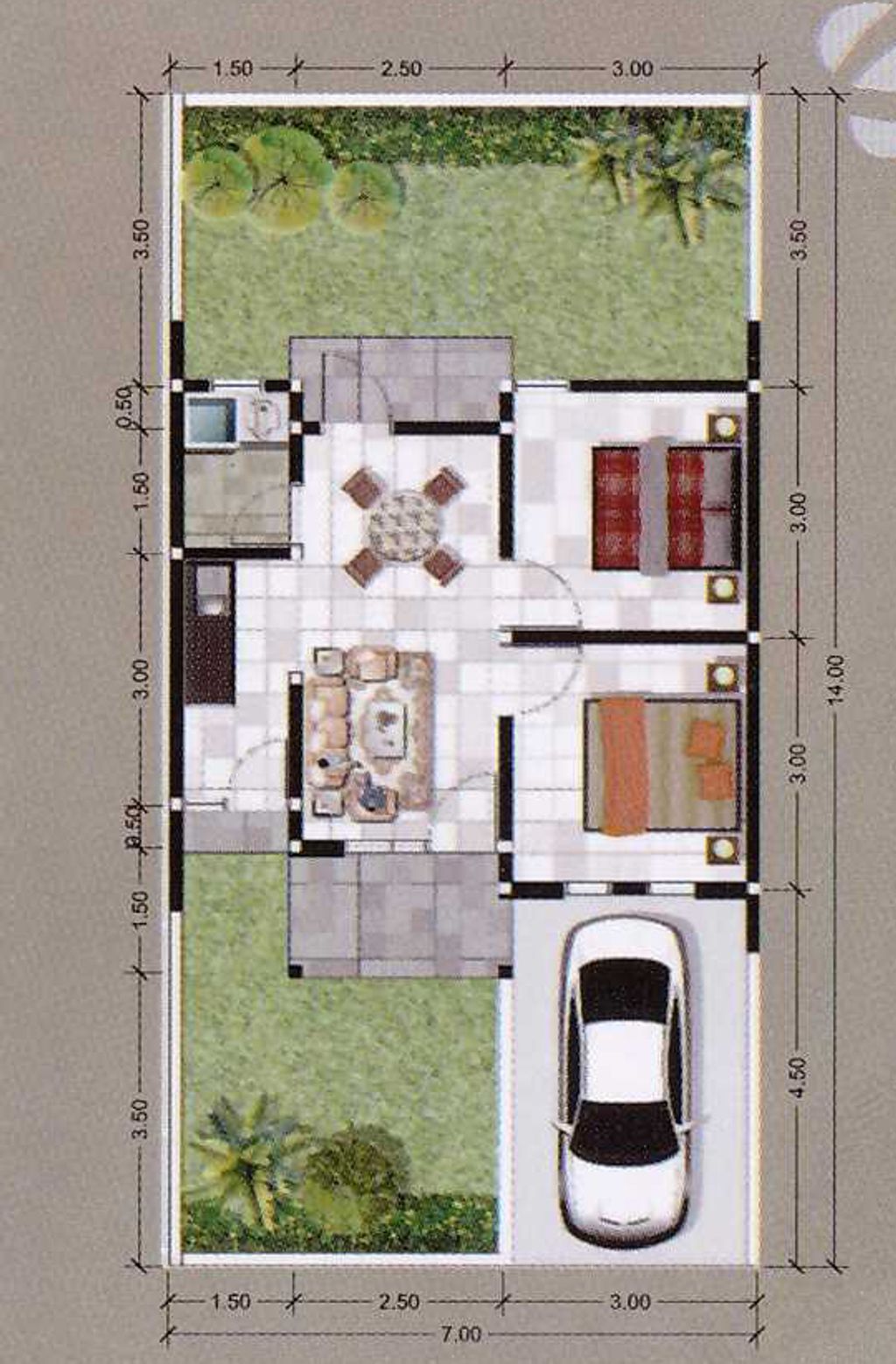 foto denah rumah tipe 45 perumahan Griya Anugerah Residence