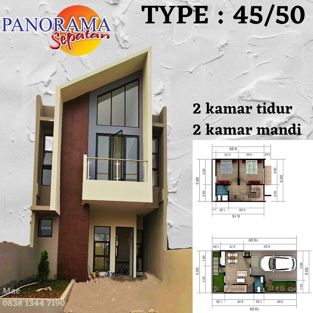 foto tampak rumah tipe RUMAH 2 LT 45/50 perumahan PANORAMA SEPATAN 1
