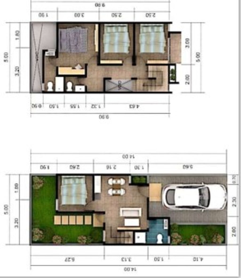 foto denah rumah tipe RUMAH  2 LT 65/70 perumahan PANORAMA SEPATAN 1