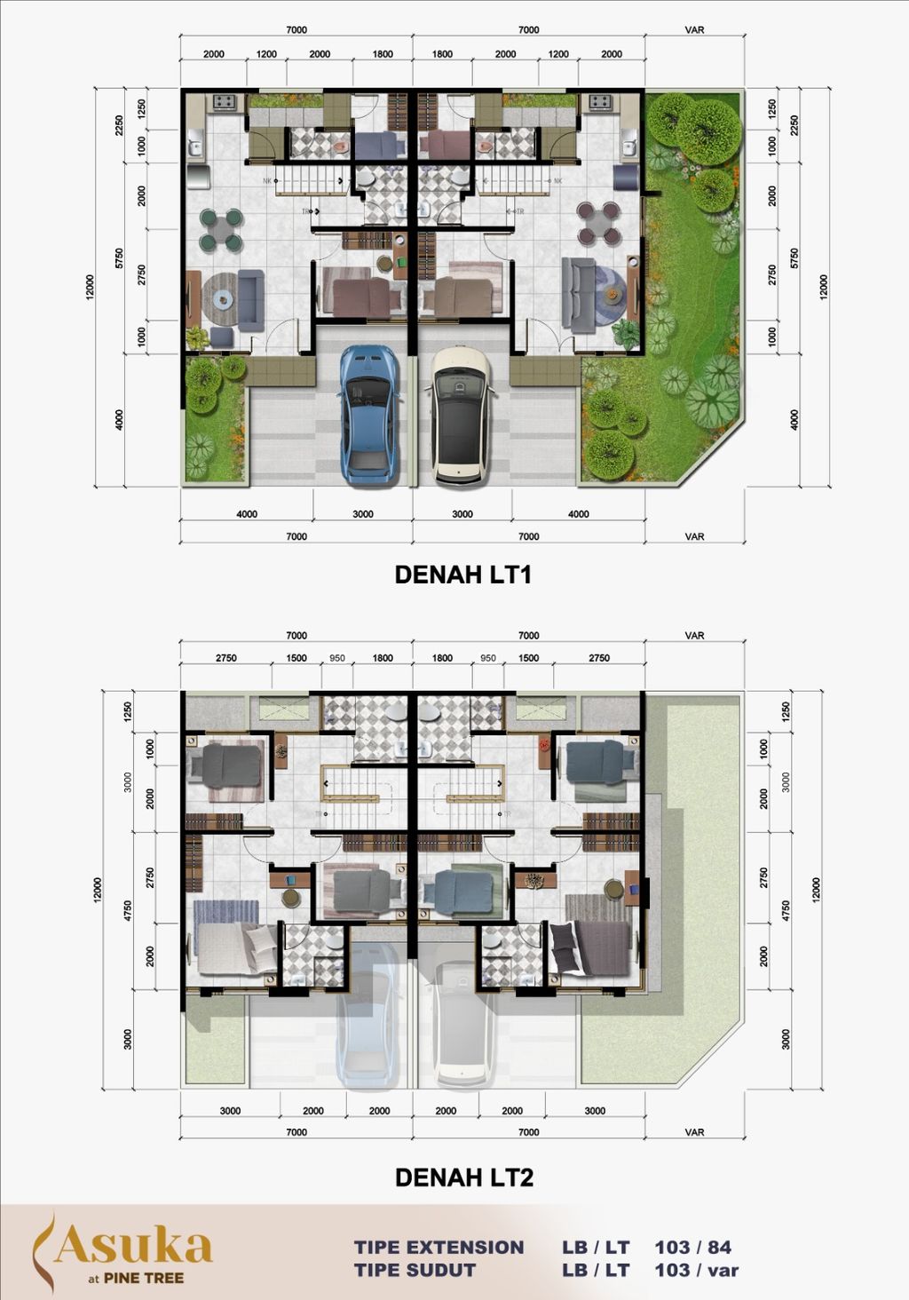 foto denah rumah tipe ASUKA STD EXT perumahan CITRA ECOPOLIS RAYA - CLUSTER THE TREES/PINE TREES