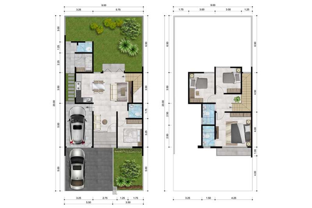 foto denah rumah tipe 159 / 180 perumahan Cluster Taman Anggrek - GRAHA PADMA