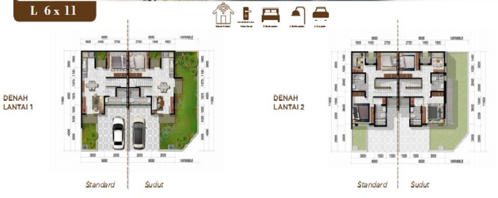 foto denah rumah tipe NEO CEDAR IIR perumahan CITRA ECOPOLIS RAYA - CLUSTER THE TREES/PINE TREES