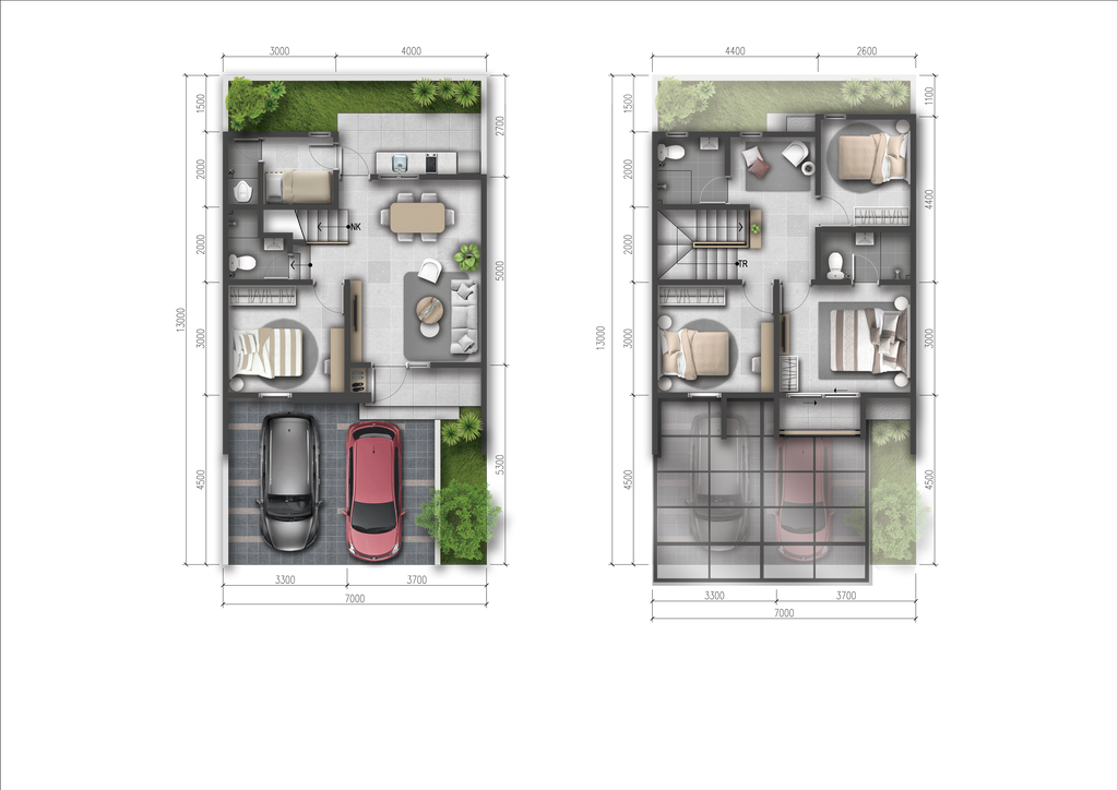 foto denah rumah tipe CHERRY - PREMIUM perumahan SUMMARECON BEKASI - CLUSTER MULBERRY RESIDENCE