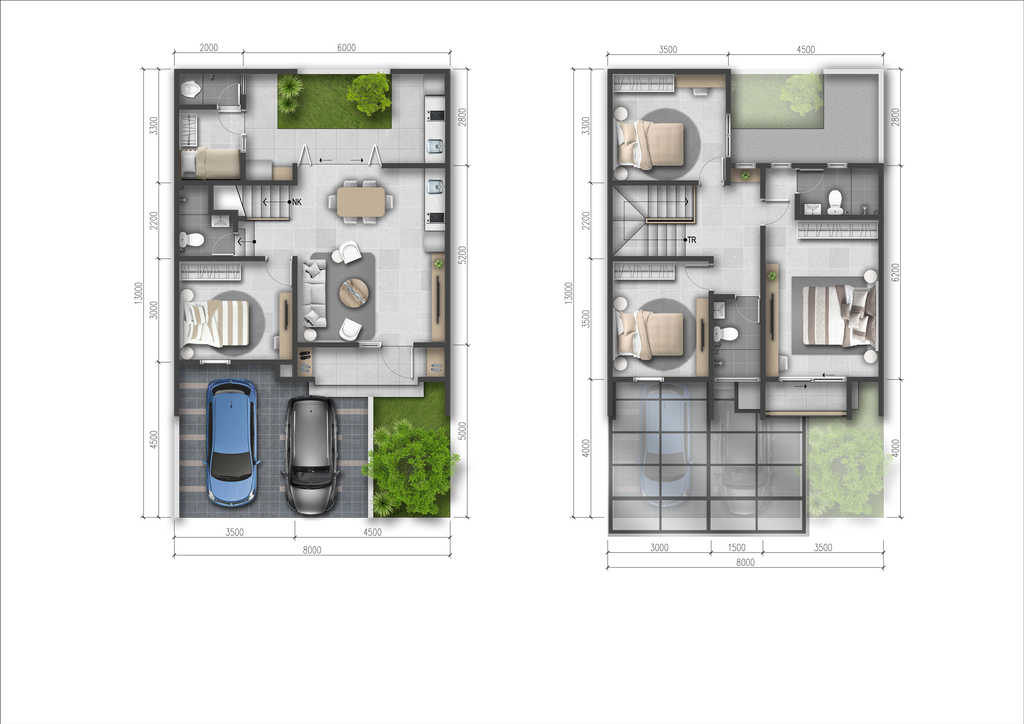foto denah rumah tipe GARNET - PREMIUM perumahan SUMMARECON BEKASI - CLUSTER MULBERRY RESIDENCE