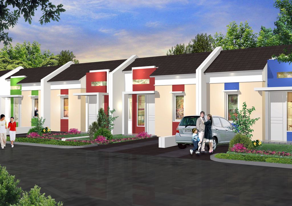 foto tampak rumah tipe Selaras perumahan Talaga Bestari Harmony