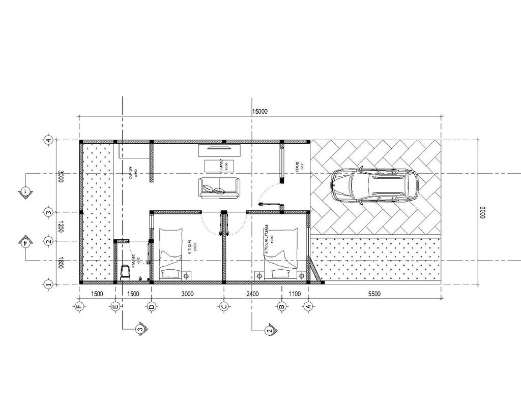 foto denah rumah tipe 45 perumahan Pesona Mekar Asri Residence