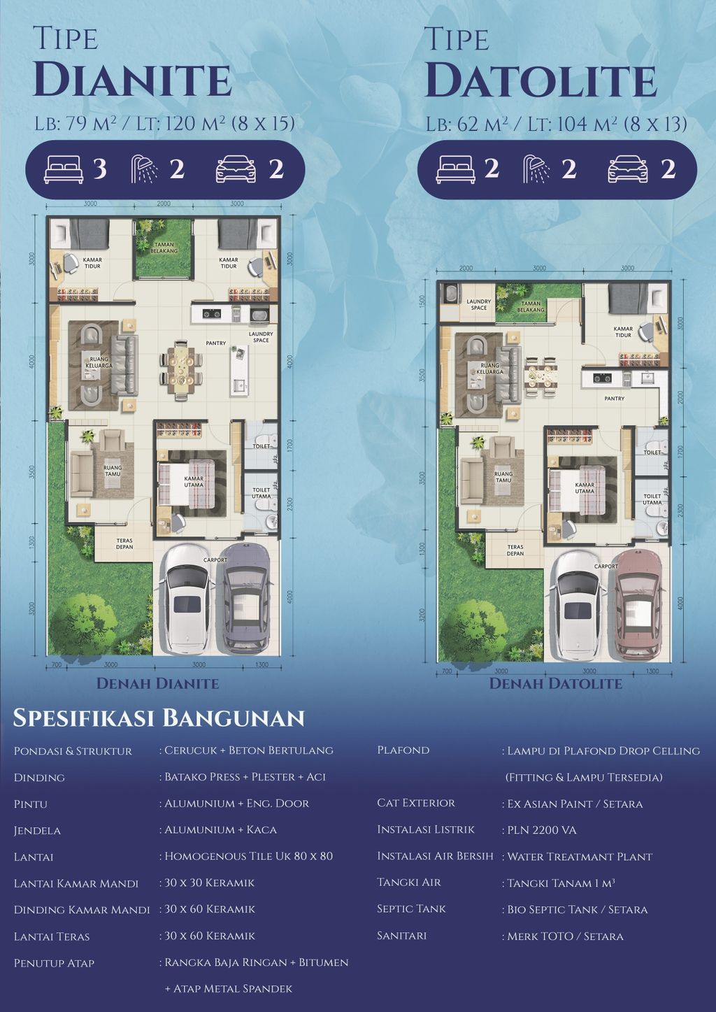 foto denah rumah tipe DIANITE-BLOK D02 NO. 23 perumahan Citra Garden Aneka