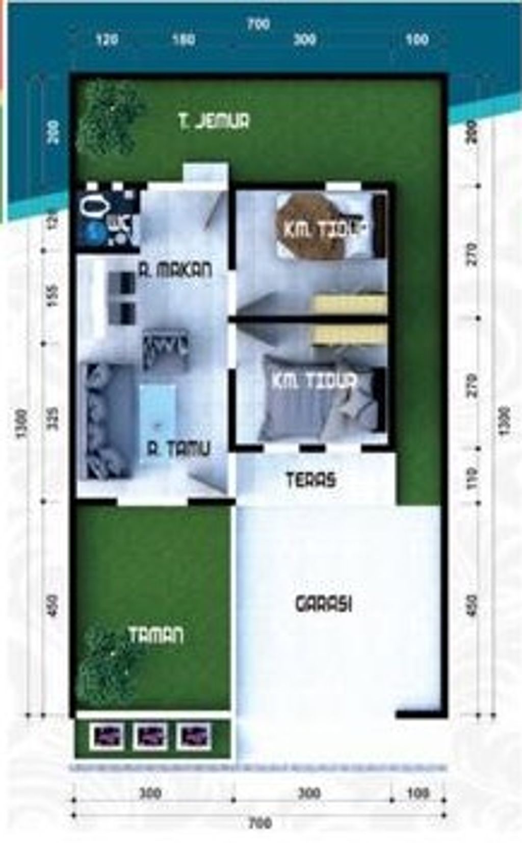 foto denah rumah tipe 36 perumahan MADINAH SAUFA RESIDENCE