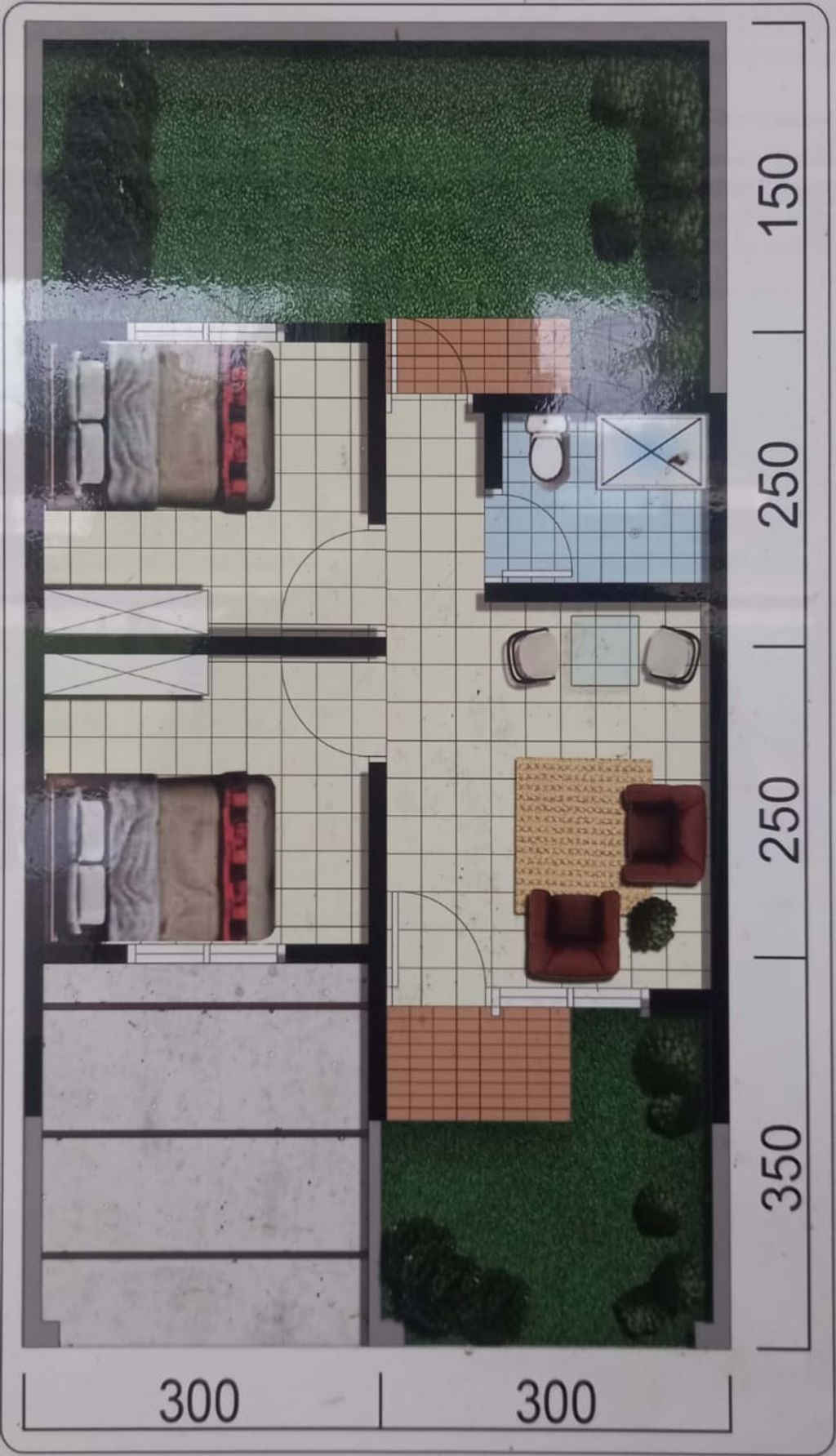 foto denah rumah tipe 30/ 80 perumahan Boekit Serang Damai Residence
