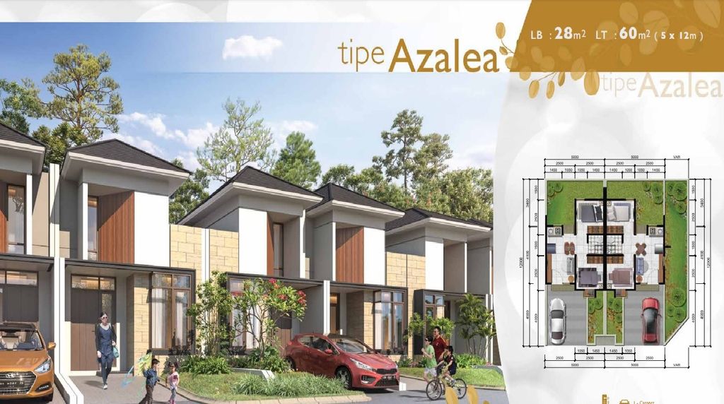 foto denah rumah tipe AZALEA STD - STANDARD perumahan CITRA RAYA - CLUSTER GIVERNY