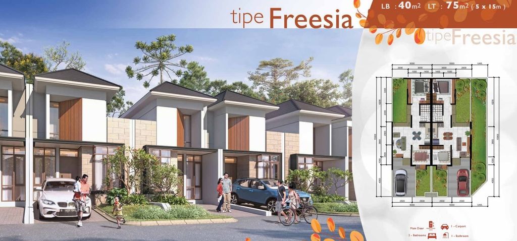 foto denah rumah tipe FREESIA STD - STANDAR perumahan CITRA RAYA - CLUSTER GIVERNY