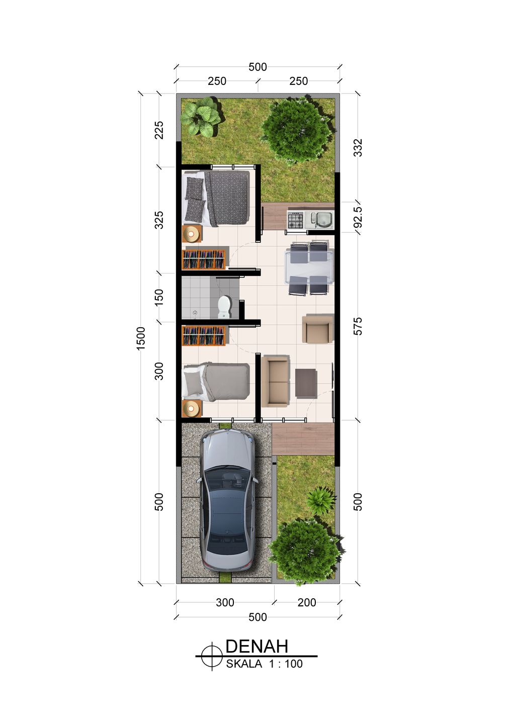 foto denah rumah tipe Jasmine perumahan Green Park Residence