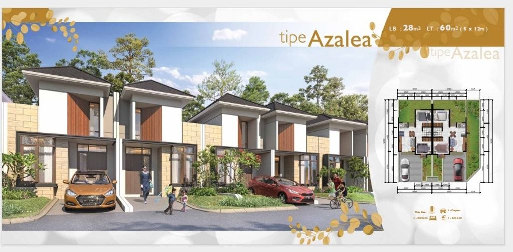 foto tampak rumah tipe AZALEA SUDUT - SUDUT perumahan CITRA RAYA - CLUSTER GIVERNY