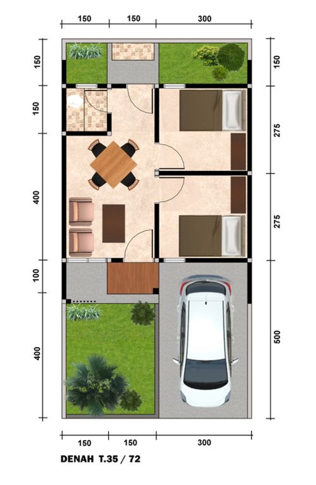foto denah rumah tipe 35 B perumahan VILLA GADING RESIDENCE