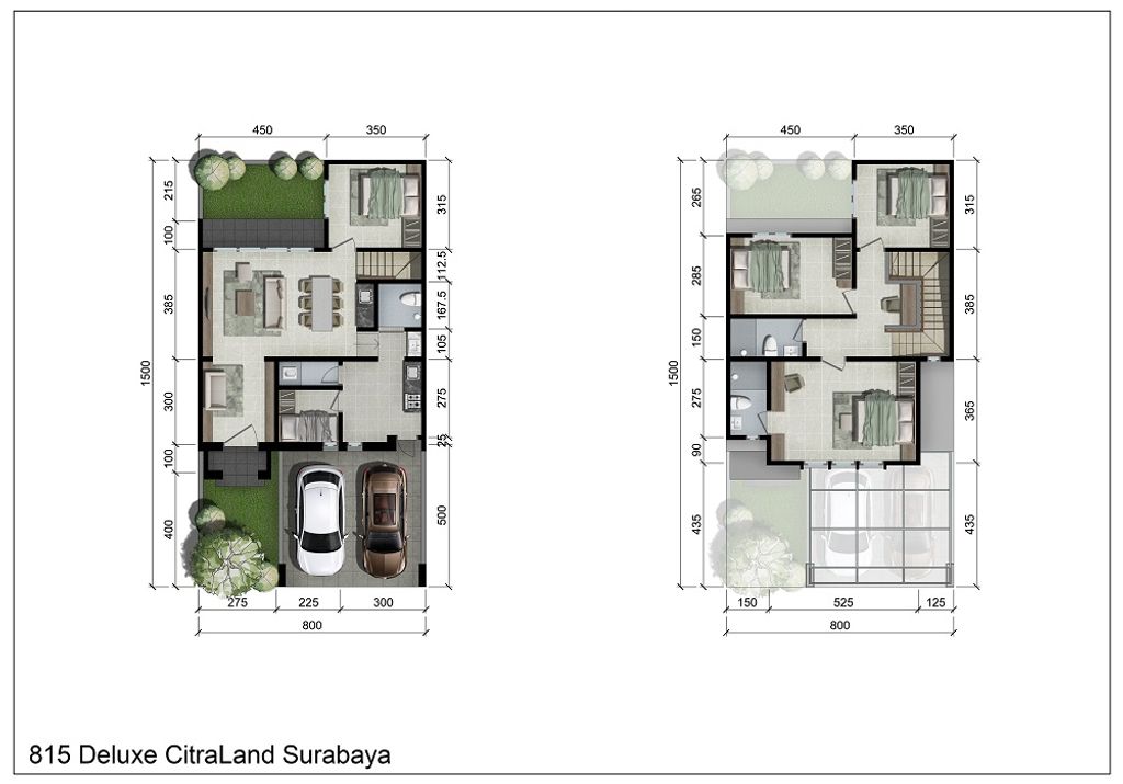 foto denah rumah tipe NEW ARIZONA D - 2023 perumahan OAKWOOD PARK CITRALAND