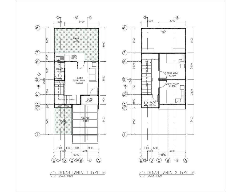 foto denah rumah tipe ORCHID 54/60 perumahan CLUSTER BANYU BIRU VILLAGE