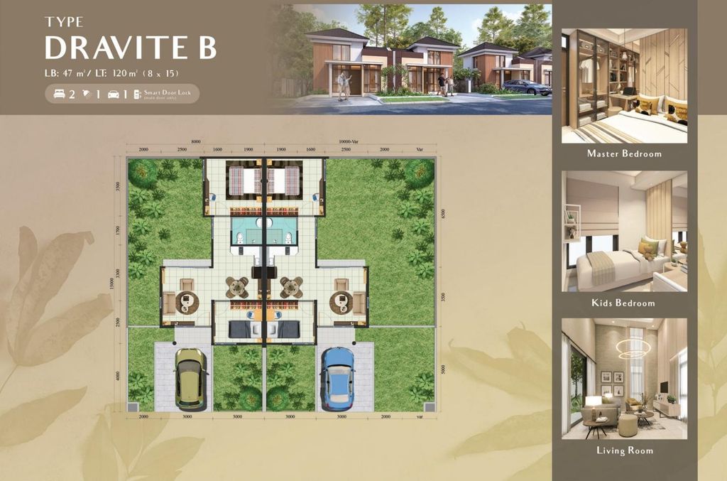 foto denah rumah tipe DRAVITE-BLOK D02 NO. 35 perumahan Citra Garden Aneka