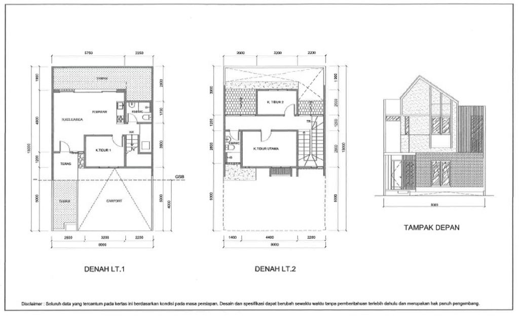 foto denah rumah tipe GIANTI 8A - R STANDAR perumahan SUMMARECON BANDUNG - CLUSTER GENOVA