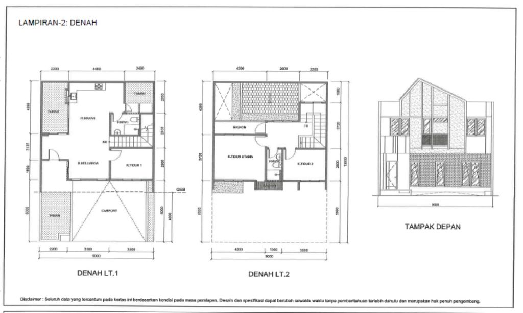 foto denah rumah tipe GIANTI 9A - R STANDAR perumahan SUMMARECON BANDUNG - CLUSTER GENOVA