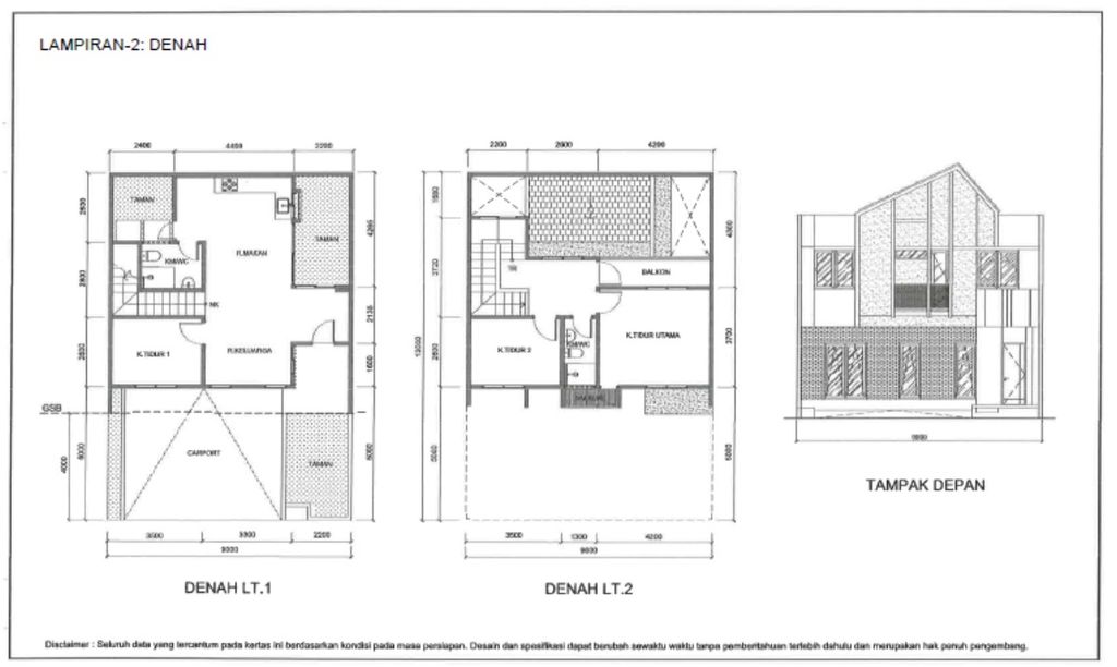 foto denah rumah tipe GIANTI 9A - L STANDAR perumahan SUMMARECON BANDUNG - CLUSTER GENOVA