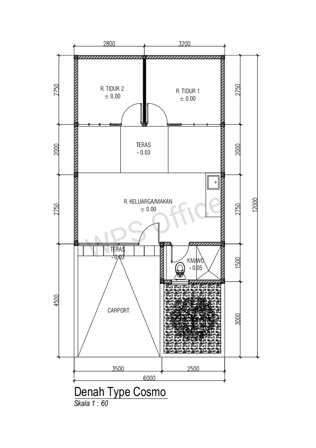 foto denah rumah tipe Cosmo New 01 perumahan GRIANAN AGUNG