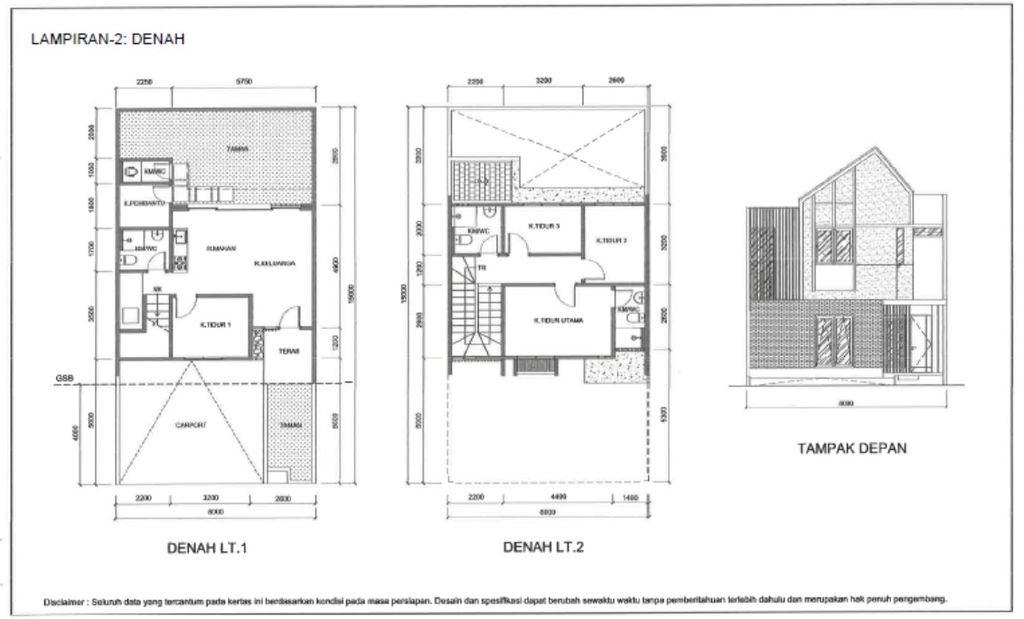 foto denah rumah tipe GAVINA 8B - L PREMIUM perumahan SUMMARECON BANDUNG - CLUSTER GENOVA