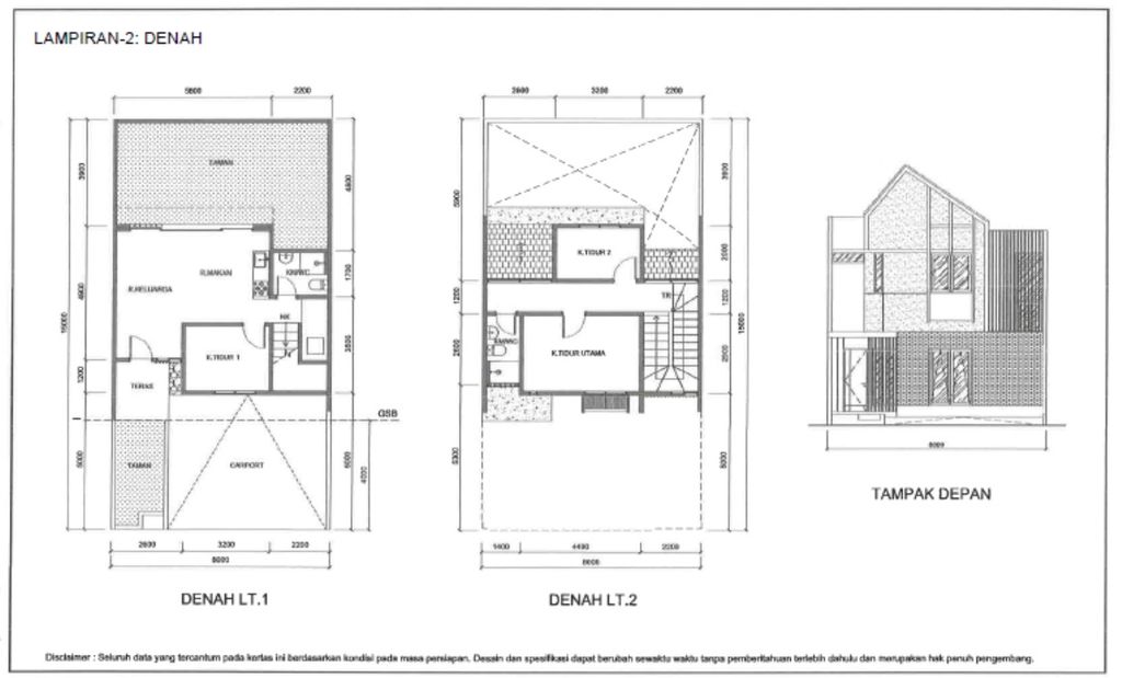 foto denah rumah tipe GAVINA 8B - R STANDAR perumahan SUMMARECON BANDUNG - CLUSTER GENOVA